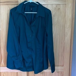 Lane Bryant green button down shirt women sz 22